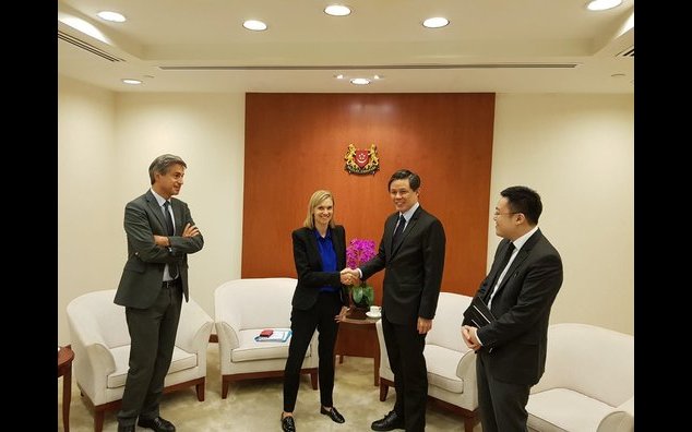 Agnès Pannier Runacher with Chan Chun Sing, Minister of Trade and Industry